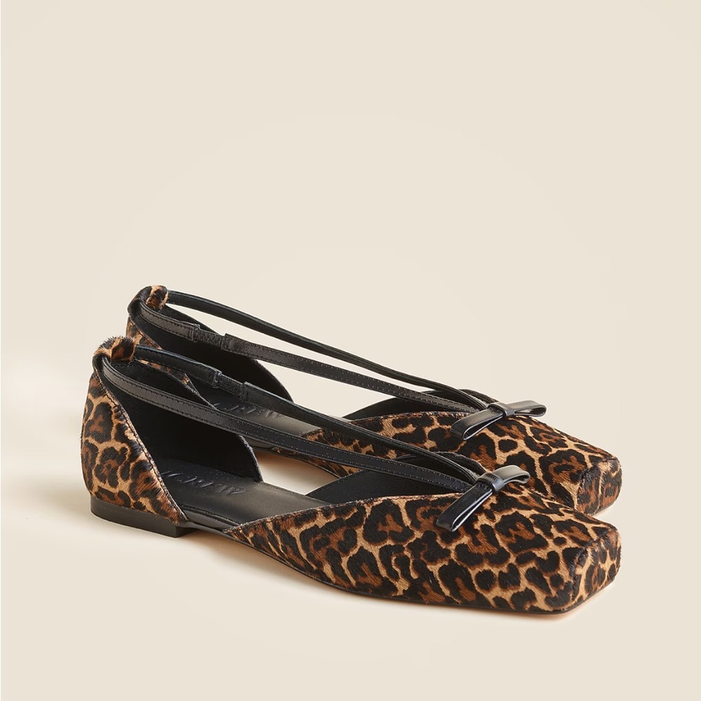 J. Crew Square Toe Calf Hair Ballet Flats